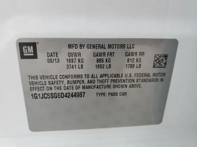 2013 CHEVROLET SONIC LT  