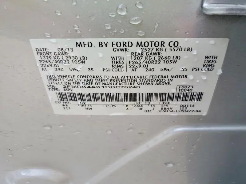2013 FORD EDGE SPORT  