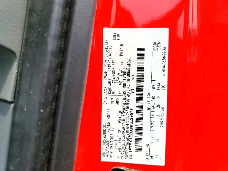 2022 FORD F150 SUPER CAB  