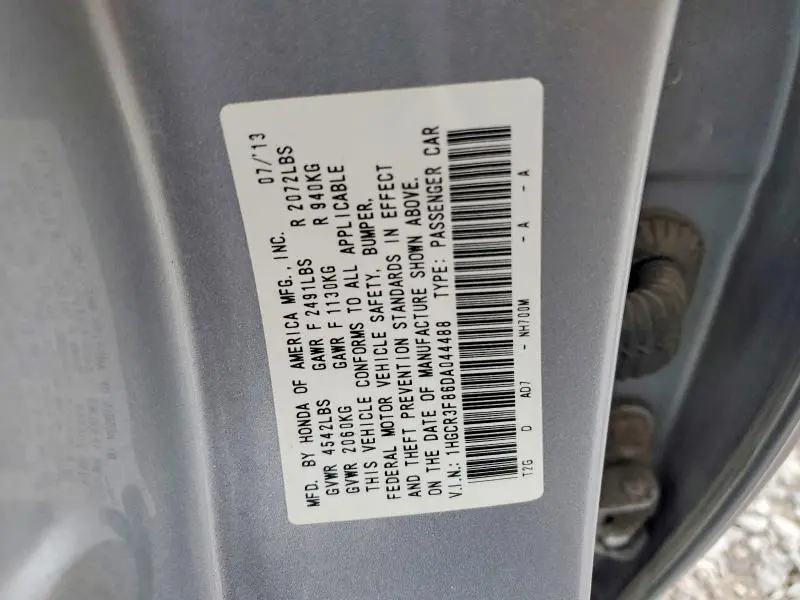 2013 HONDA ACCORD EXL  