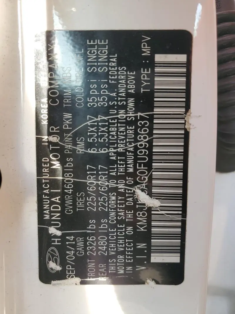 2015 HYUNDAI TUCSON LIMITED  