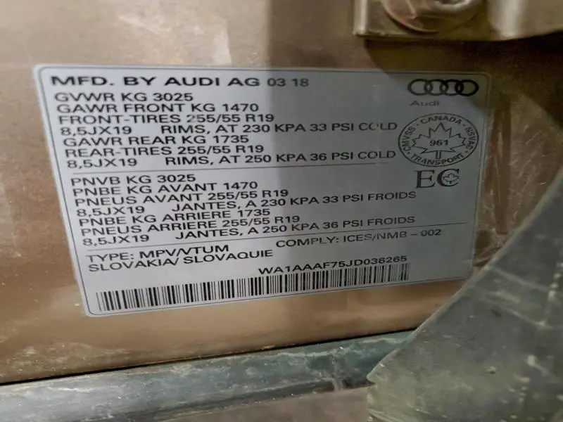 2018 AUDI Q7 PREMIUM  