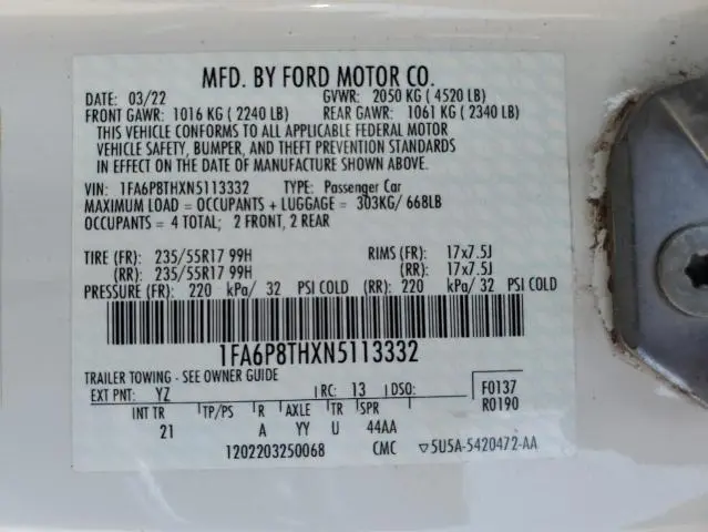 2022 FORD MUSTANG   