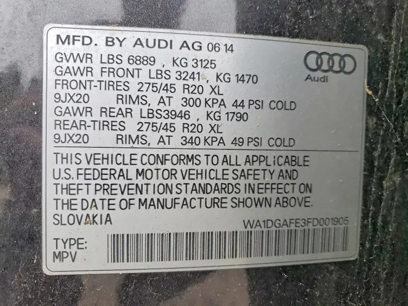 2015 AUDI Q7 PRESTIGE  
