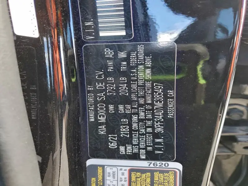 2021 KIA FORTE GT LINE  