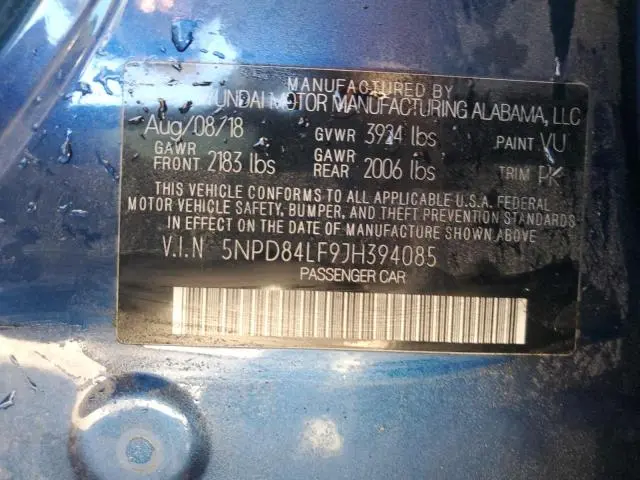 2018 HYUNDAI ELANTRA SEL  