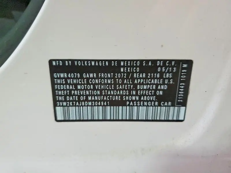 2013 VOLKSWAGEN JETTA BASE  