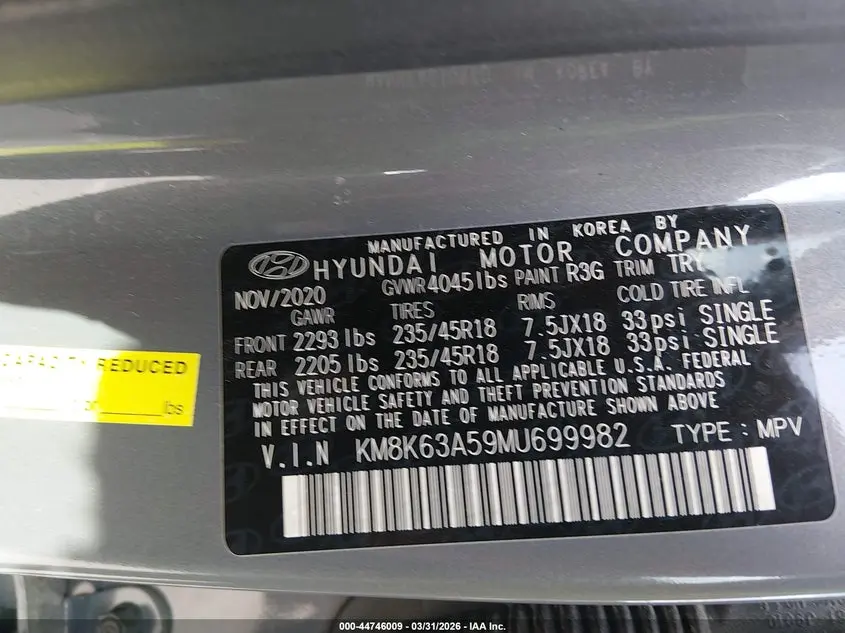 2021 HYUNDAI KONA NIGHT