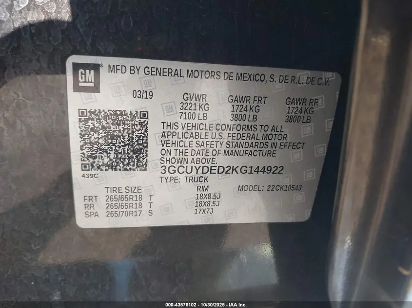 2019 CHEVROLET SILVERADO 1500 LT