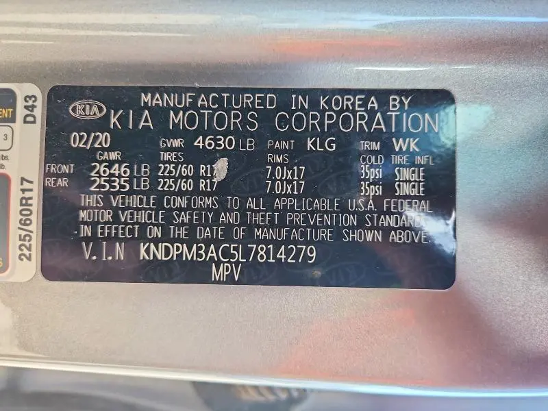 2020 KIA SPORTAGE LX  