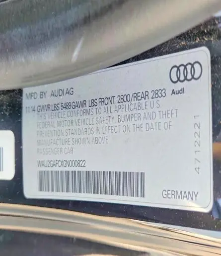 2016 AUDI A7 PRESTIGE  