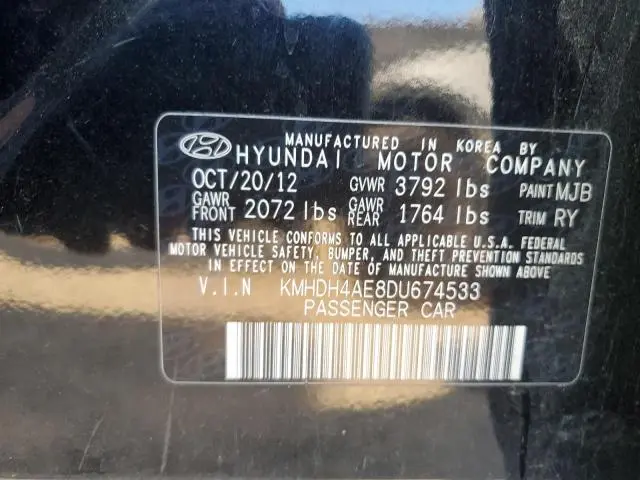 2013 HYUNDAI ELANTRA GLS  