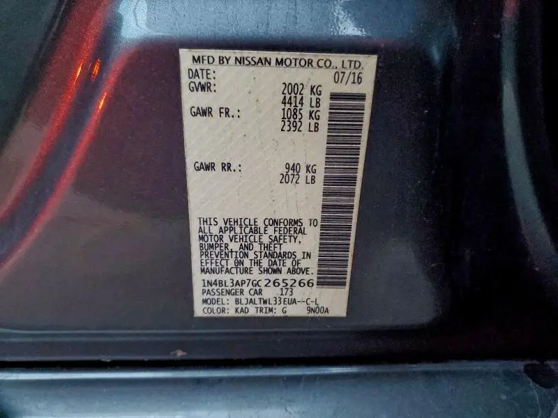 2016 NISSAN ALTIMA 3.5SL  