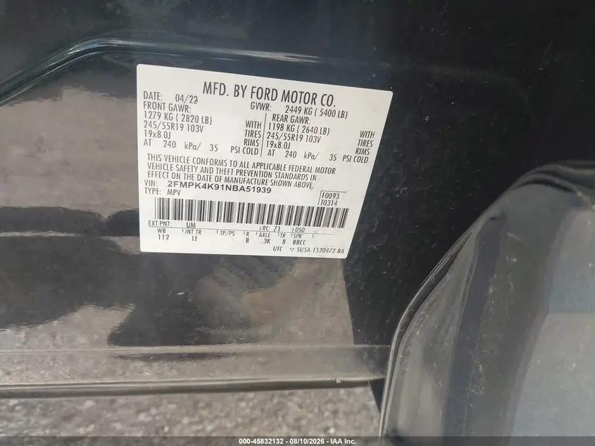 2022 FORD EDGE TITANIUM