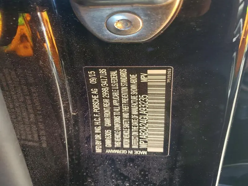 2016 PORSCHE CAYENNE S  