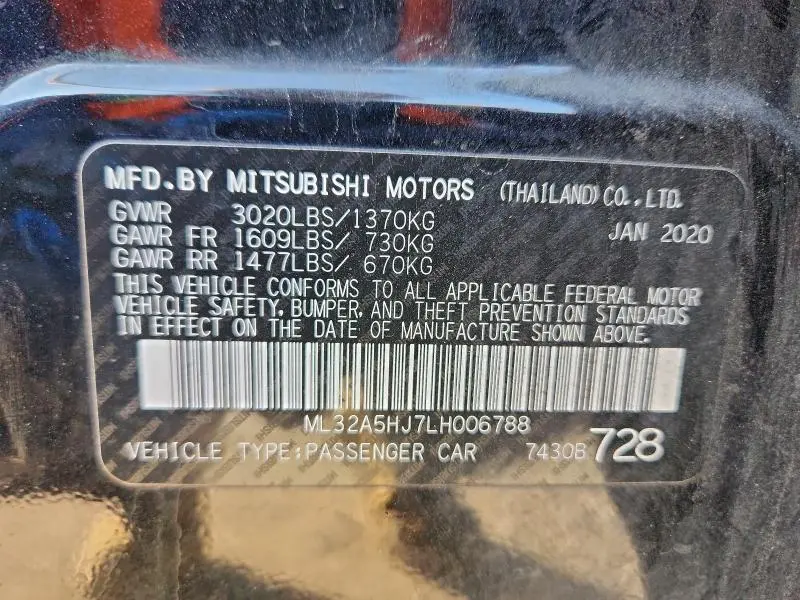 2020 MITSUBISHI MIRAGE LE  