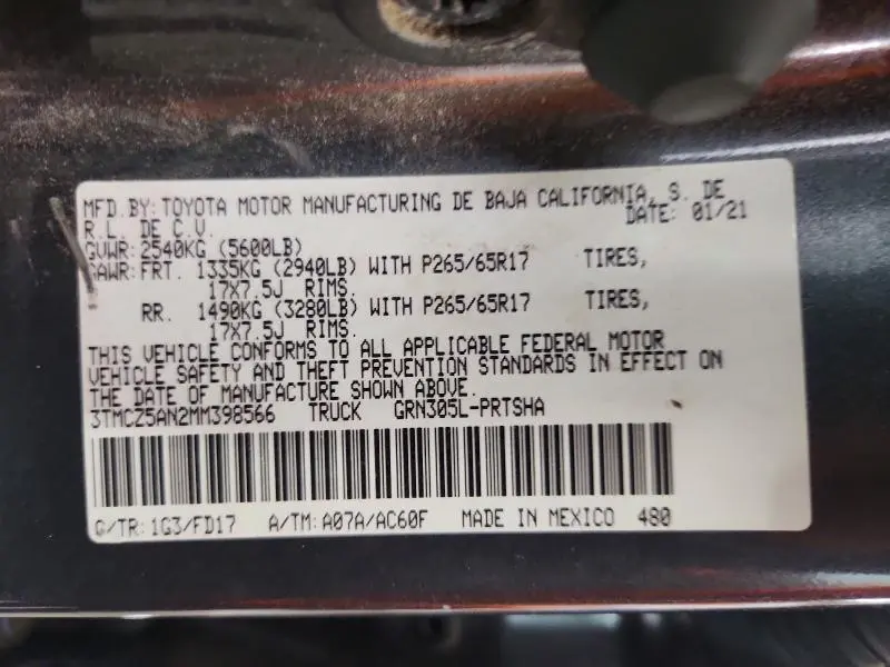 2021 TOYOTA TACOMA TRD SPORT  