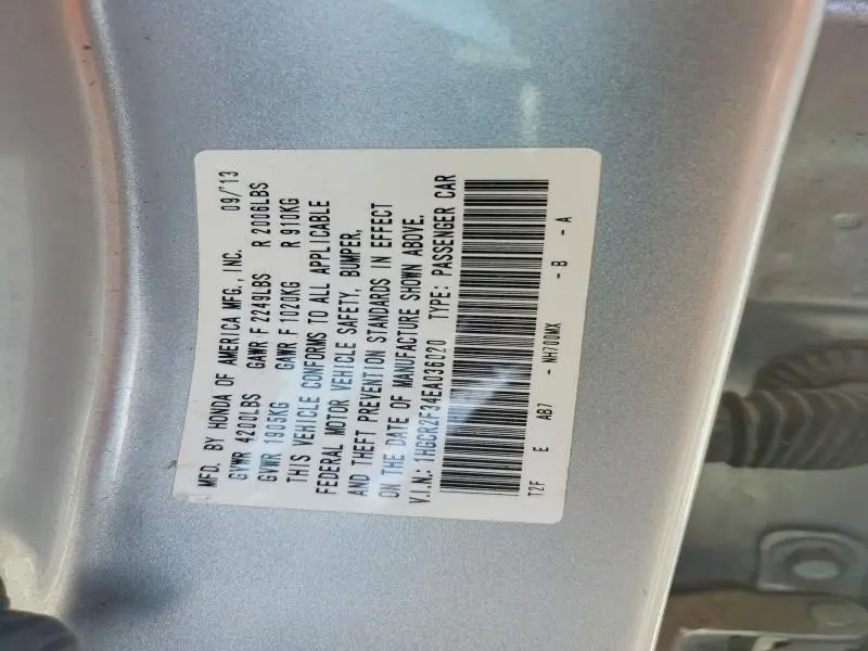 2014 HONDA ACCORD LX  