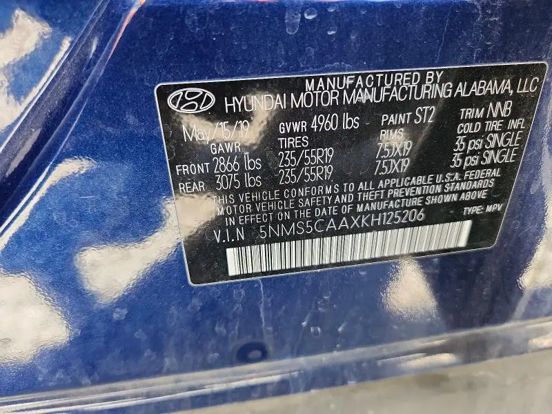 2019 HYUNDAI SANTA FE LIMITED 2.0T  