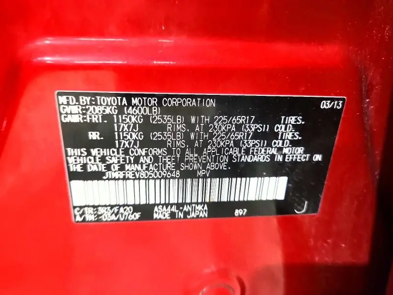 2013 TOYOTA RAV4 XLE  