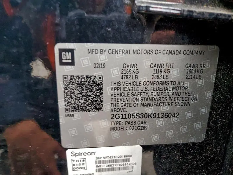 2019 CHEVROLET IMPALA PREMIER  