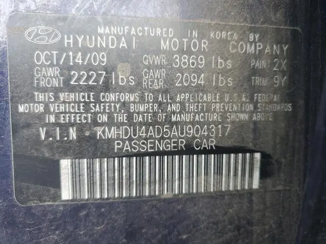 2010 HYUNDAI ELANTRA BLUE