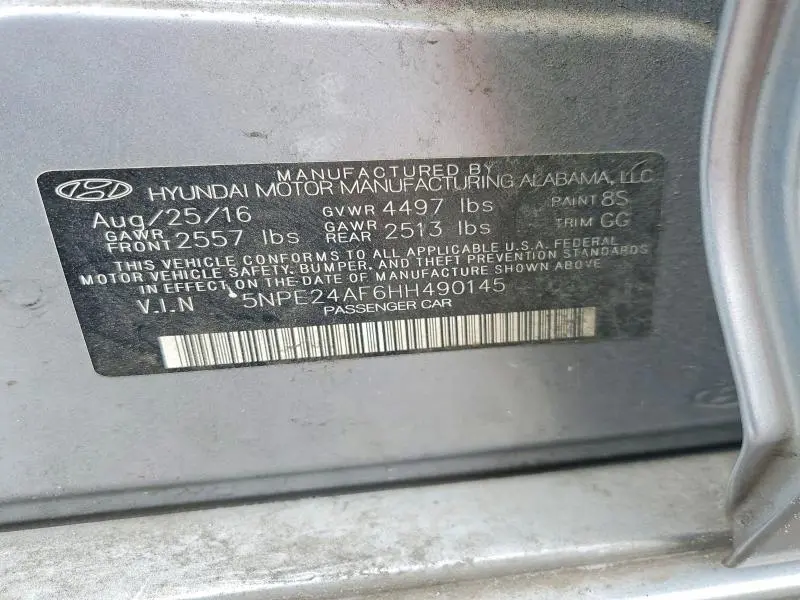2017 HYUNDAI SONATA SE  