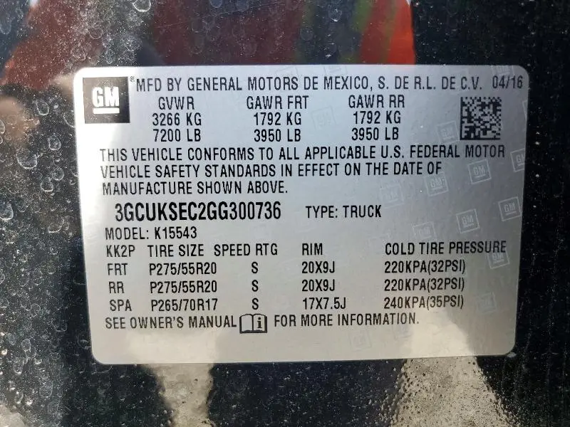 2016 CHEVROLET SILVERADO K1500 LTZ  