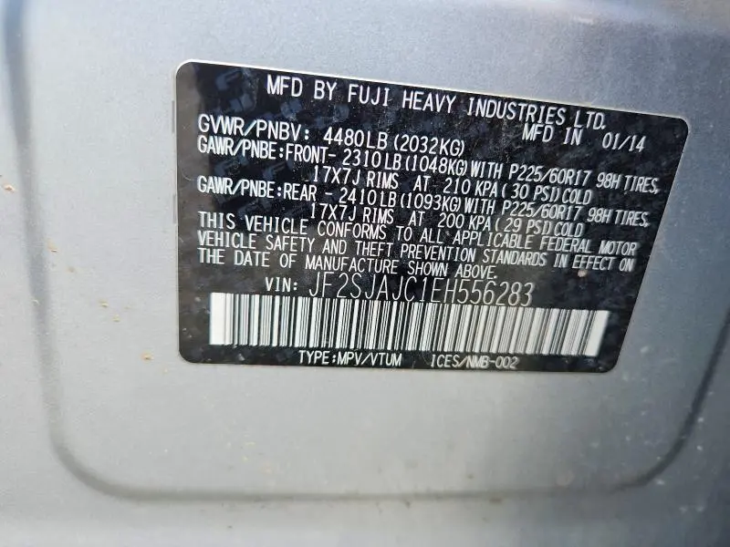 2014 SUBARU FORESTER 2.5I LIMITED  