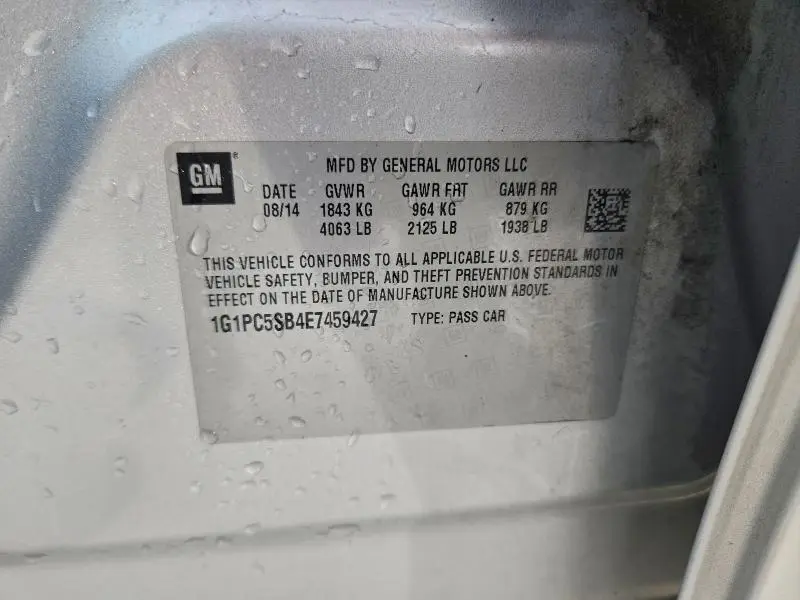 2014 CHEVROLET CRUZE LT  