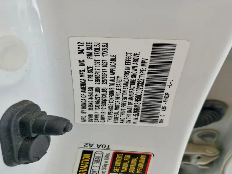 2012 HONDA CR-V EX  