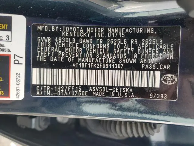 2015 TOYOTA CAMRY LE  