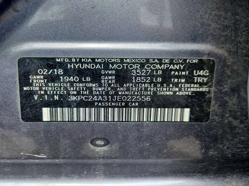 2018 HYUNDAI ACCENT SE  