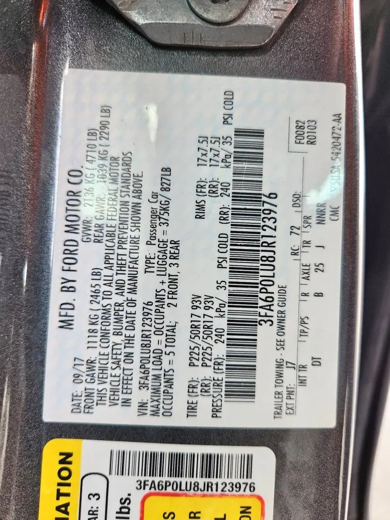 2018 FORD FUSION SE HYBRID  