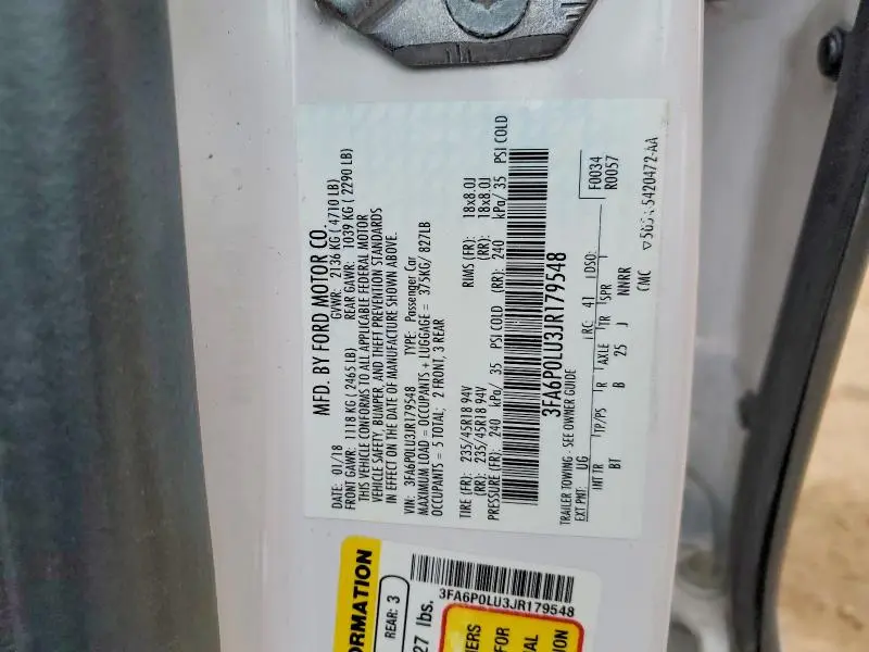 2018 FORD FUSION SE HYBRID  