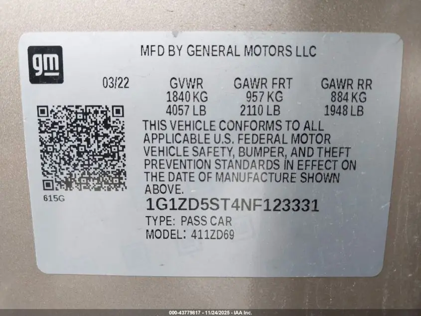 2022 CHEVROLET MALIBU FWD LT