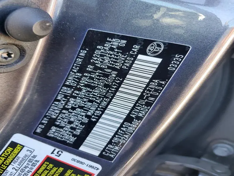 2018 TOYOTA CAMRY LE  