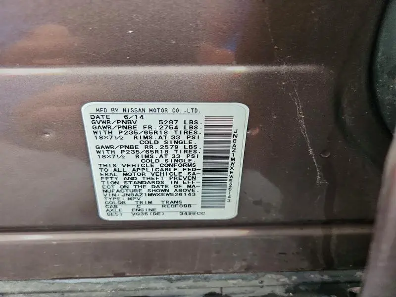 2014 NISSAN MURANO S  