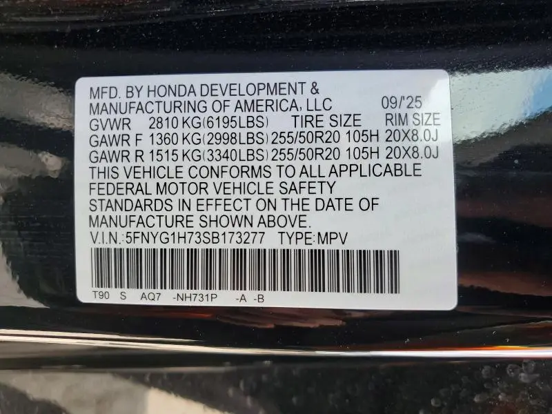 2025 HONDA PILOT TOURING  