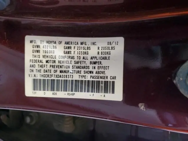 2013 HONDA ACCORD EX  