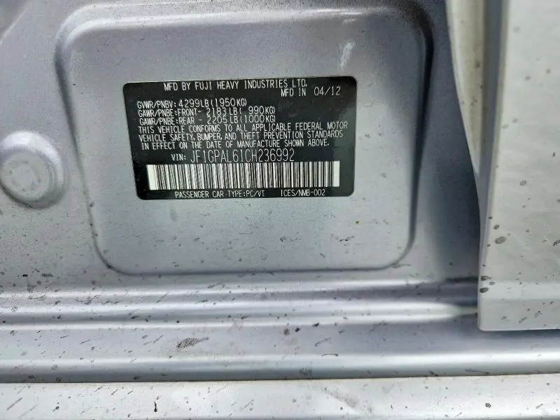 2012 SUBARU IMPREZA SPORT PREMIUM  