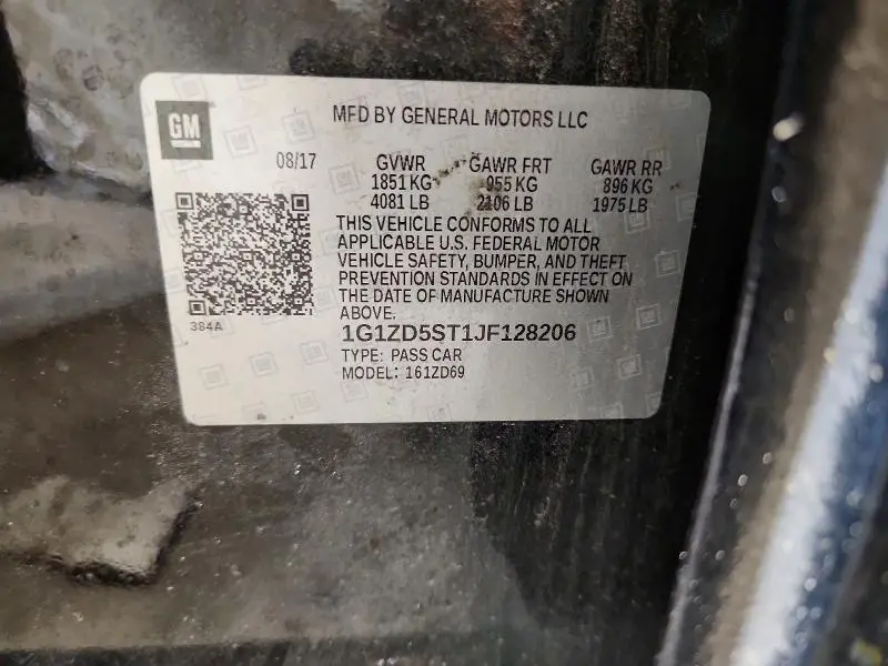 2018 CHEVROLET MALIBU LT  