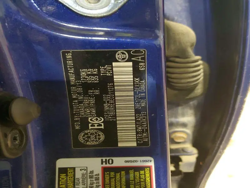 2014 TOYOTA COROLLA L  