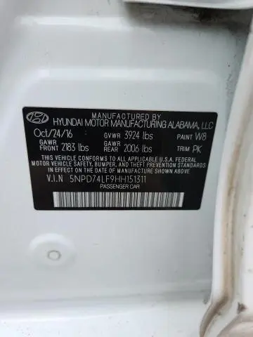 2017 HYUNDAI ELANTRA SE  
