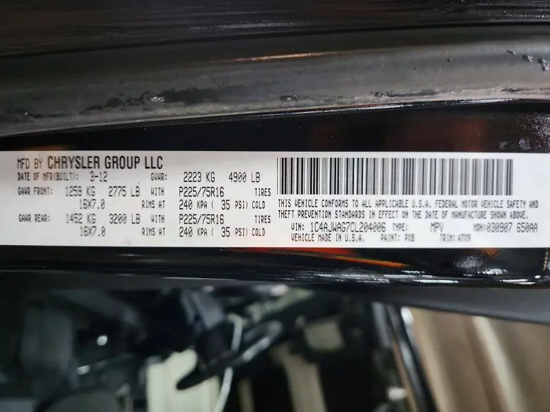 2012 JEEP WRANGLER SPORT  