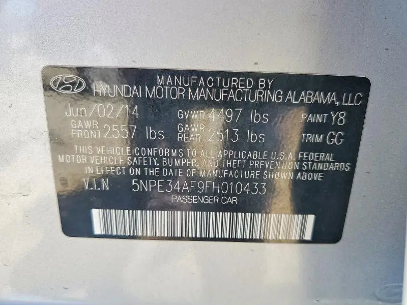 2015 HYUNDAI SONATA LIMITED  