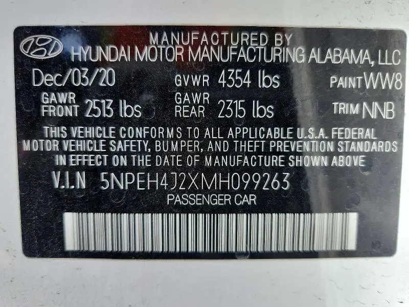 2021 HYUNDAI SONATA LIMITED  