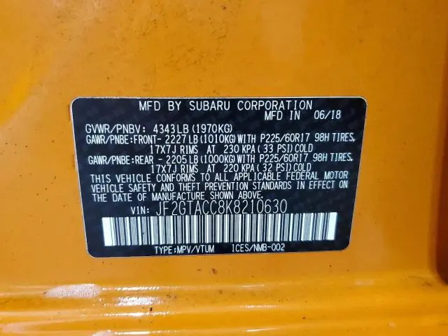 2019 SUBARU CROSSTREK PREMIUM  