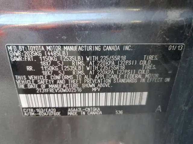 2013 TOYOTA RAV4 LIMITED  