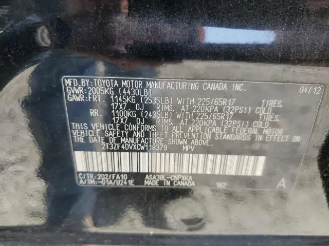 2012 TOYOTA RAV4   